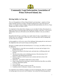 Driving Safely as You Age - Community Legal Information Association