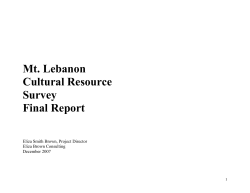 Mt. Lebanon Cultural Resource Survey Final Report
