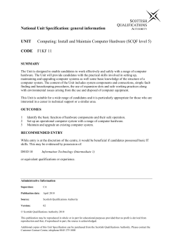 national unit specification: general information