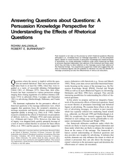Answering Questions about Questions: A Persuasion Knowledge