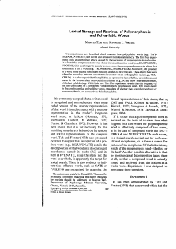 Lexical storage and retrieval of polymorphemic and polysyllabic words