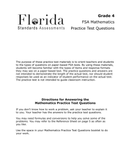 Grade 4 FSA Mathematics Practice Test Questions