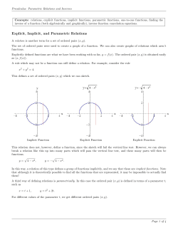 Explicit, Implicit, and Parametric Relations
