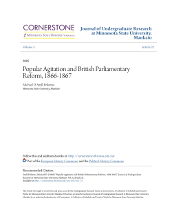 Popular Agitation and British Parliamentary Reform