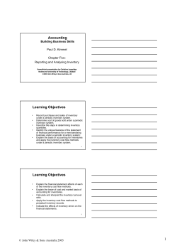 Accounting Learning Objectives Learning Objectives