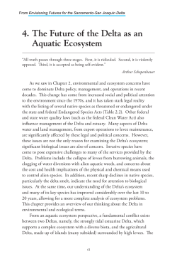 The Future of the Delta as an Aquatic Ecosystem