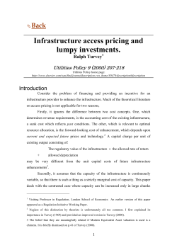 Infrastructure access pricing and lumpy