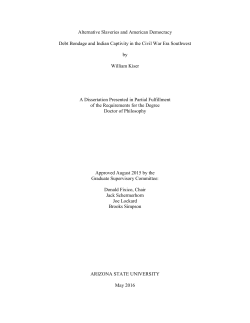 Alternative Slaveries and American Democracy Debt Bondage and
