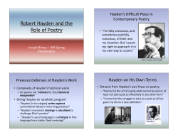 Robert Hayden and the Role of Poetry
