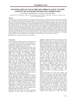investigation of total dietary fiber, b1 and b2 vitamin content of flour