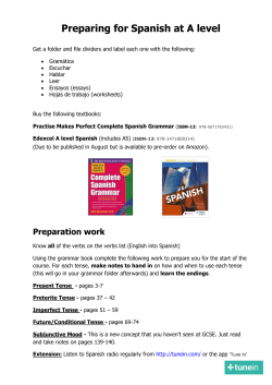 Preparing for Spanish at A level