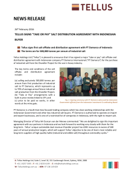 "take or pay" salt distribution agreement with