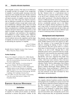 EMPATHY&ndash;ALTRUISM HYPOTHESIS Definition Background and