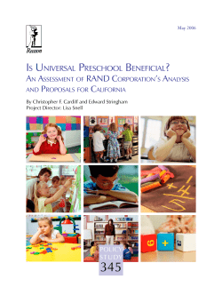 Is Universal Preschool Beneficial? An Assessment of RAND