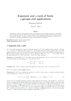 Exponent and p-rank of finite p