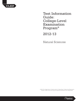 Test Information Guide: College-Level Examination Program&reg; 2012