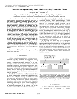 Biomolecule Separation by Steric Hindrance using