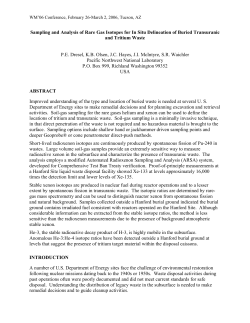Sampling and Analysis of Rare Gas Isotopes for In Situ Delineation