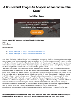 A Bruised Self Image: An Analysis of Conflict in John Keats` by