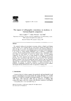 The impact of orthographic consistency on dyslexia: A German