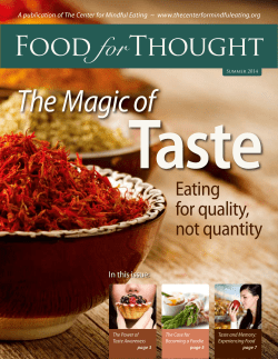 The Magic of Taste - The Center for Mindful Eating