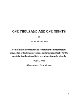 one thousand and one nights - Albuquerque Public Schools