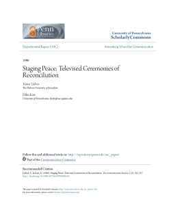 Staging Peace: Televised Ceremonies of