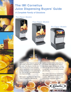 The IMI Cornelius Juice Dispensing Buyers` Guide