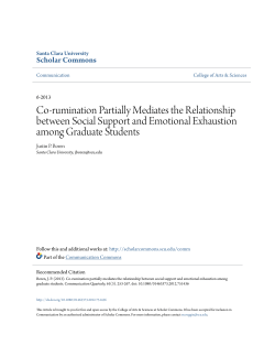 Co-rumination Partially Mediates the Relationship between Social