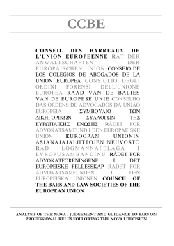 analysis of the nova i judgement and guidance to the bars on the