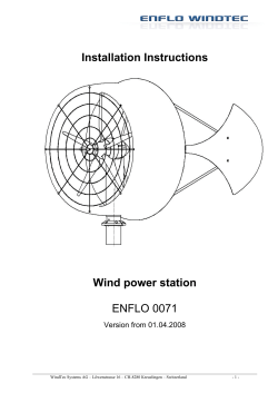 Installation Instructions Wind power station ENFLO 0071