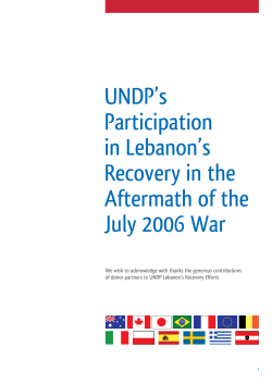 UNDP`s Participation in Lebanon`s Recovery in the Aftermath of the