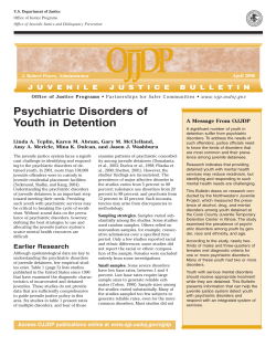 Psychiatric Disorders of Youth in Detention