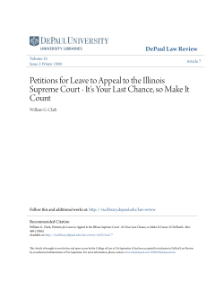 Petitions for Leave to Appeal to the Illinois Supreme Court
