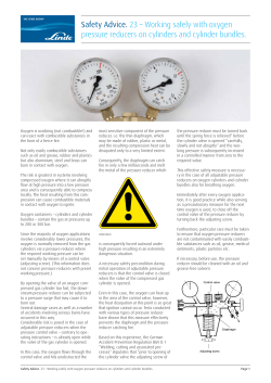 Safety Advice. 23 – Working safely with oxygen