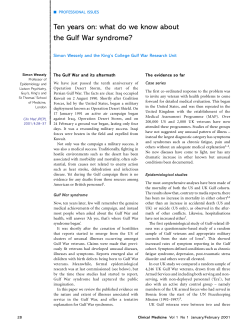 Ten years on: what do we know about the Gulf War syndrome?