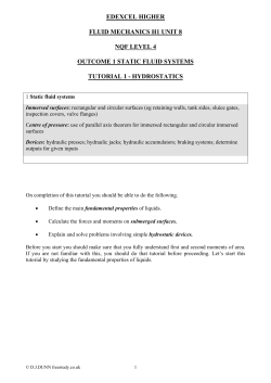 edexcel higher fluid mechanics h1 unit 8 nqf level 4 outcome 1 static