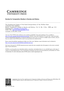 The Scandinavian Origins of the Social Interpretation of the Welfare