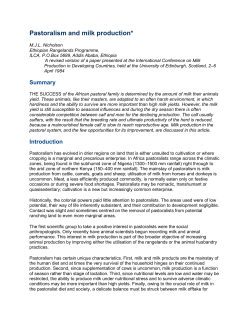 Pastoralism and milk production