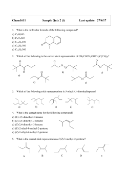 Chem1611 Sample Quiz 2 (i) Last update: 27/4/17