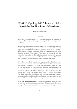 CS3110 Spring 2017 Lecture 10 a Module for Rational Numbers