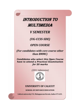 Introduction to Multimedia - V Semester Open
