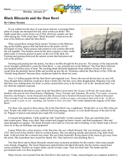 Black Blizzards and the Dust Bowl