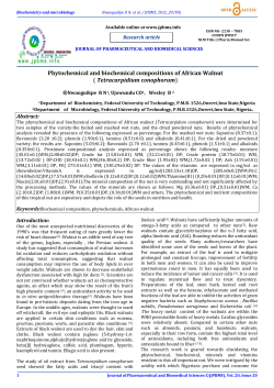 Phytochemical and biochemical compositions of African Walnut