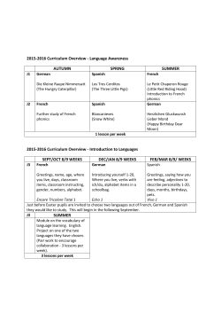 2015-2016 Curriculum Overview - Language Awareness AUTUMN