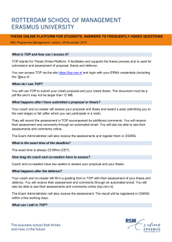 THESIS ONLINE PLATFORM FOR STUDENTS: ANSWERS TO