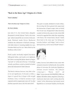 "Back to the Stone Age": Origins of a Cliche