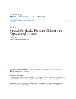 Foundling Children in the Ospedale degli Innocenti