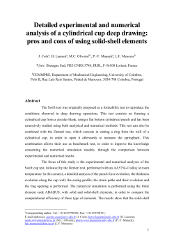 Detailed experimental and numerical analysis of a cylindrical cup