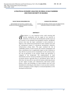 a political economy analysis on small scale farmers and food